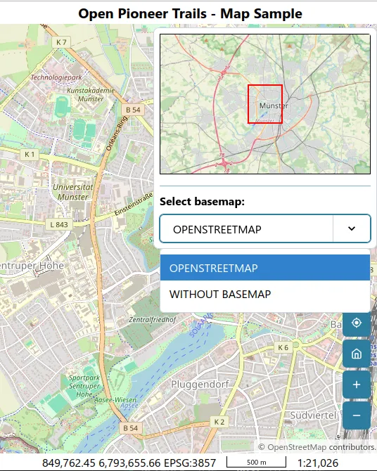 Map sample app with upper case basemap titles