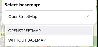 Map sample app with upper case basemap titles